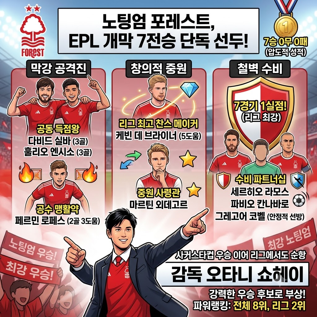 노팅엄 포레스트, 7전 7승 1실점의 비결은?