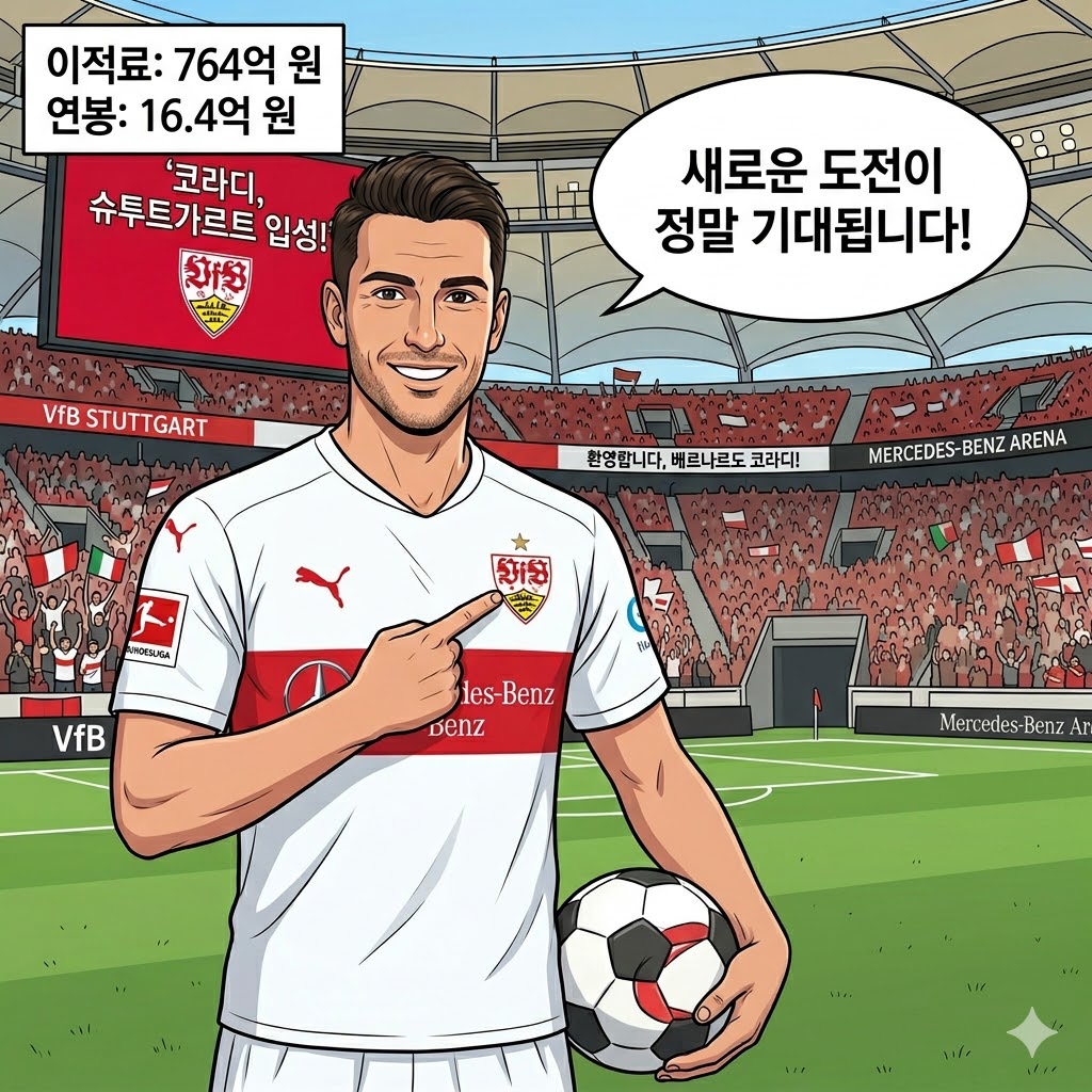 코라디, 764억에 슈투트가르트行…분데스 공격 판도