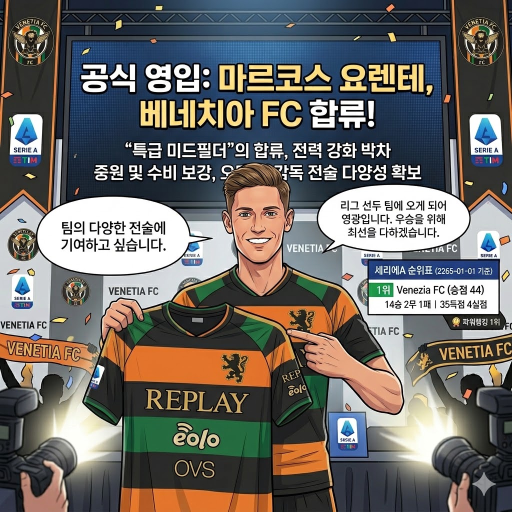 오타니 감독의 베네치아, 요렌테 영입으로 [완벽]!