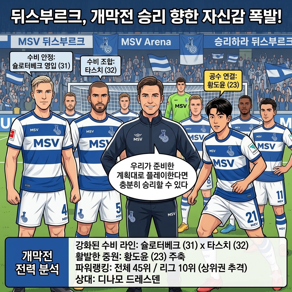 뒤스부르크 감독의 자신감, [승리 계획은 완벽하다]