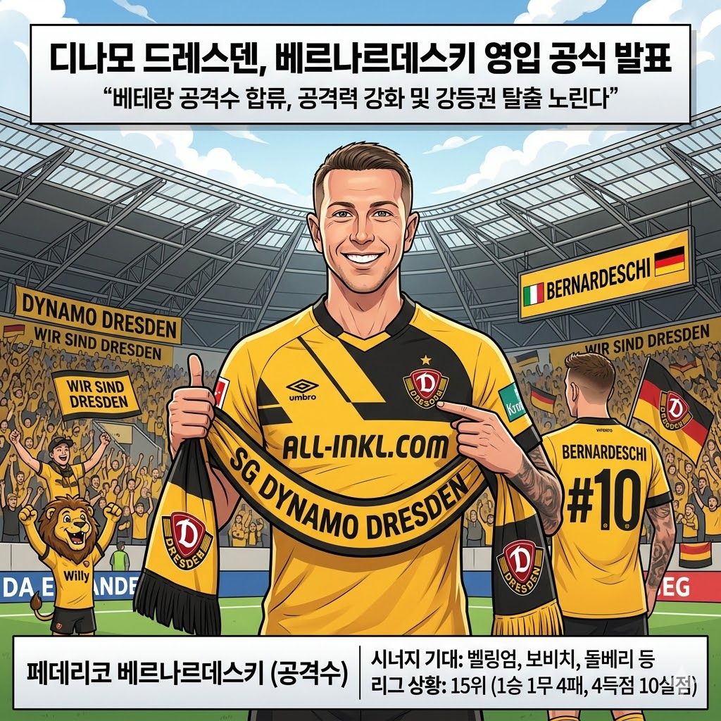 드레스덴, `베르나르데스키 쇼크 영입! 강등 탈출 시