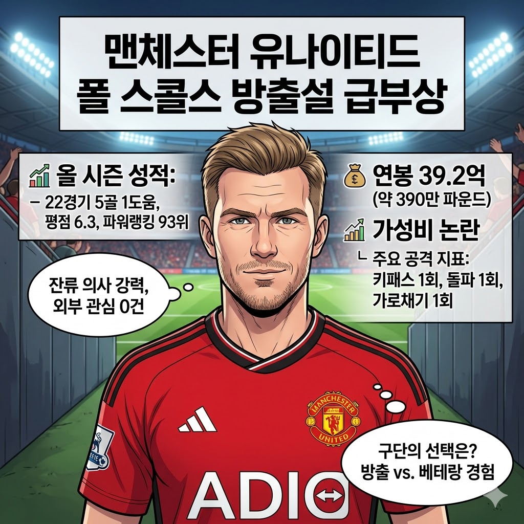스콜스, 39억 연봉값 못하나…평점 6.3 [퇴출 카운트