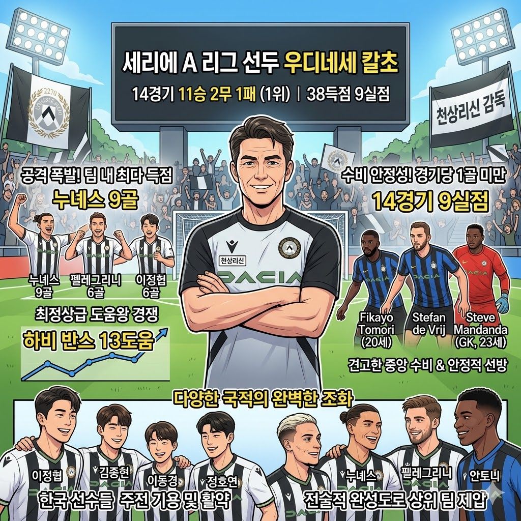 천상리신호 우디네세, 세리에A 독주 비결은