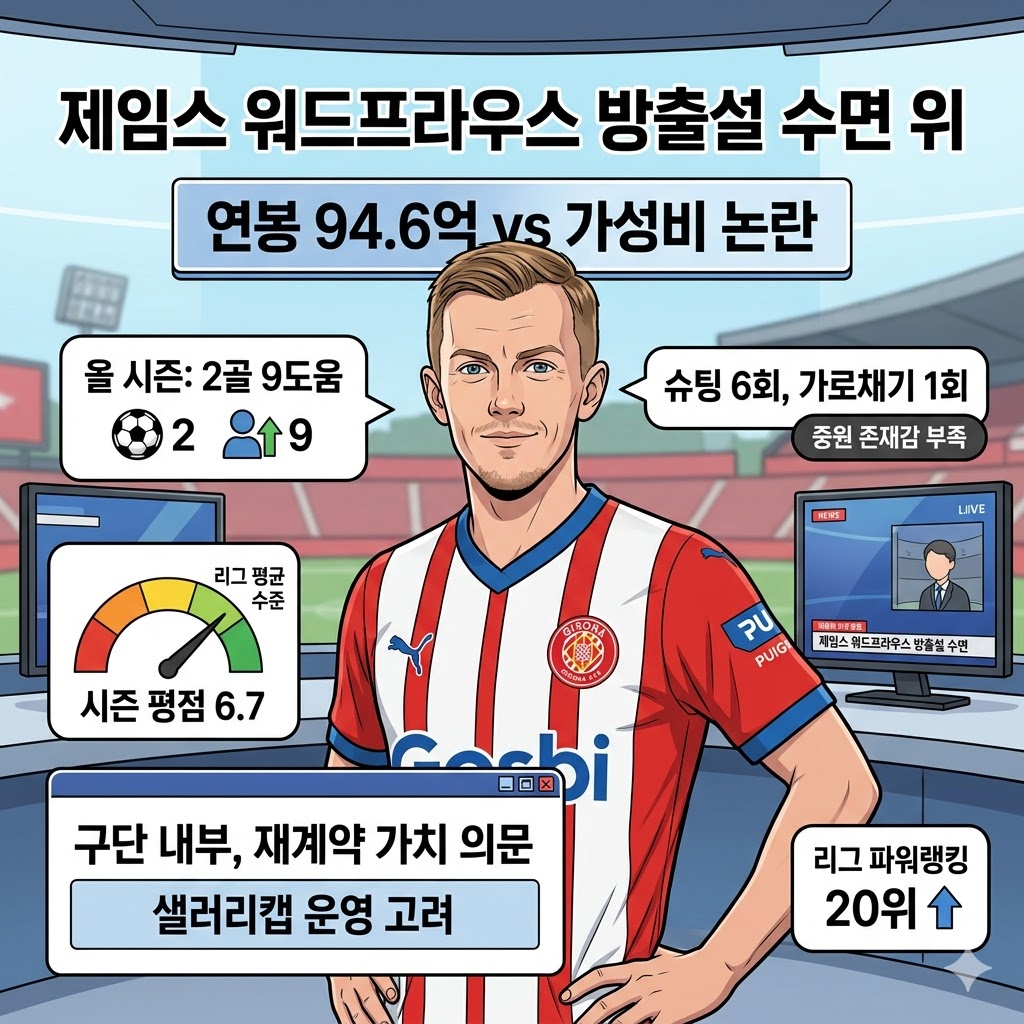 연봉 94.6억 워드프라우스, 지로나가 칼 빼들었다