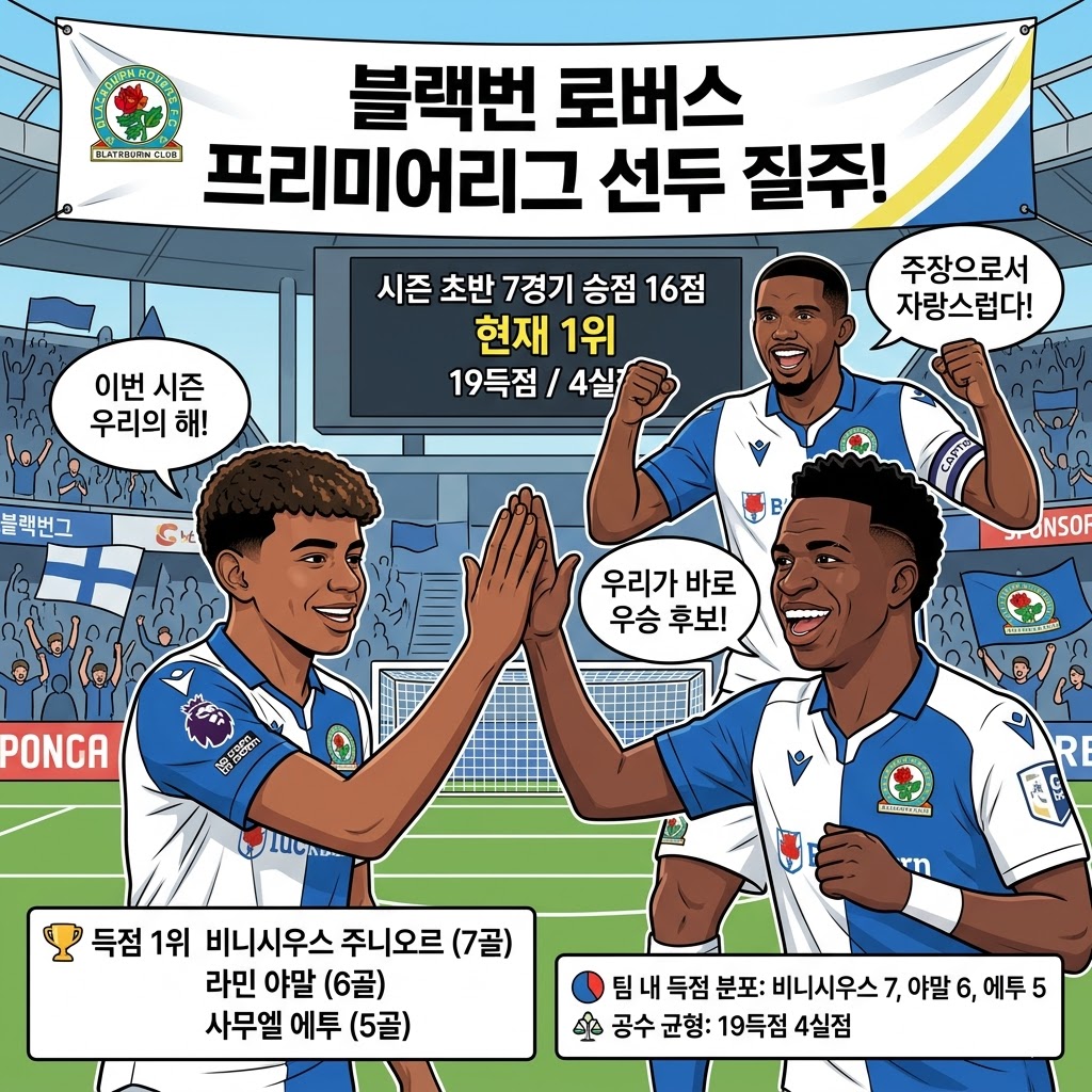 블랙번, 7경기 19골 폭격…리그 선두 독주 시동