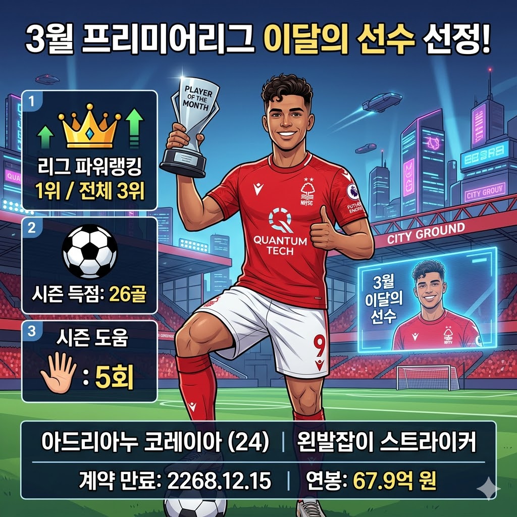 코레이아, 26골 앞세워 3월 이달의 선수 [등극]