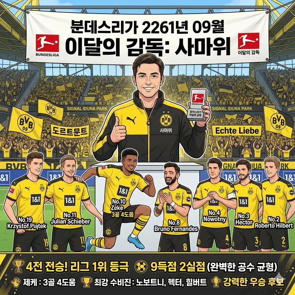 [분데스리가] 도르트문트 돌풍! 사마위, 9월의 감독
