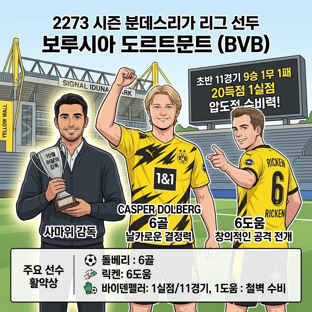 도르트문트, 11경기 1실점 [철벽수비]로 분데스리가