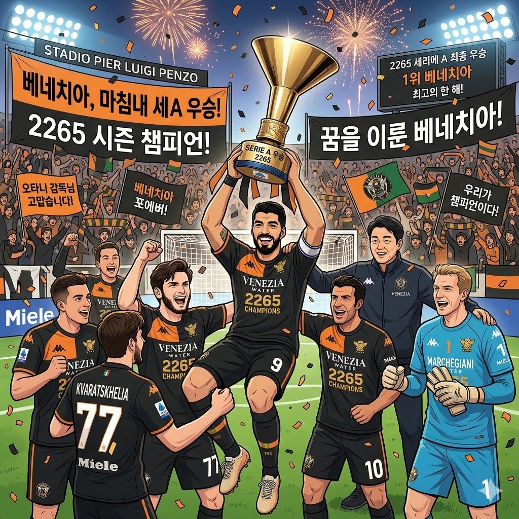 오타니 `마법`! 베네치아 2265 세리에A 정상!