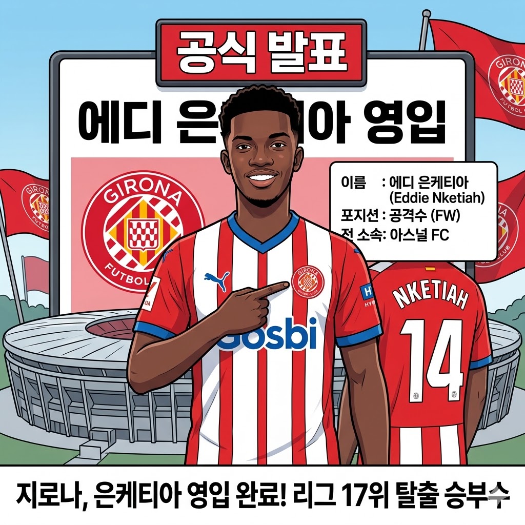지로나, 득점 가뭄 해결사 은케티아 영입 완료