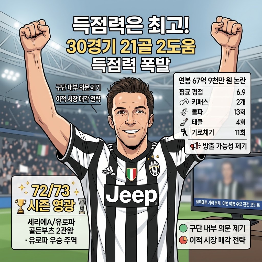 47골 영웅 델피에로, 1년 만에 [짐 싸라]