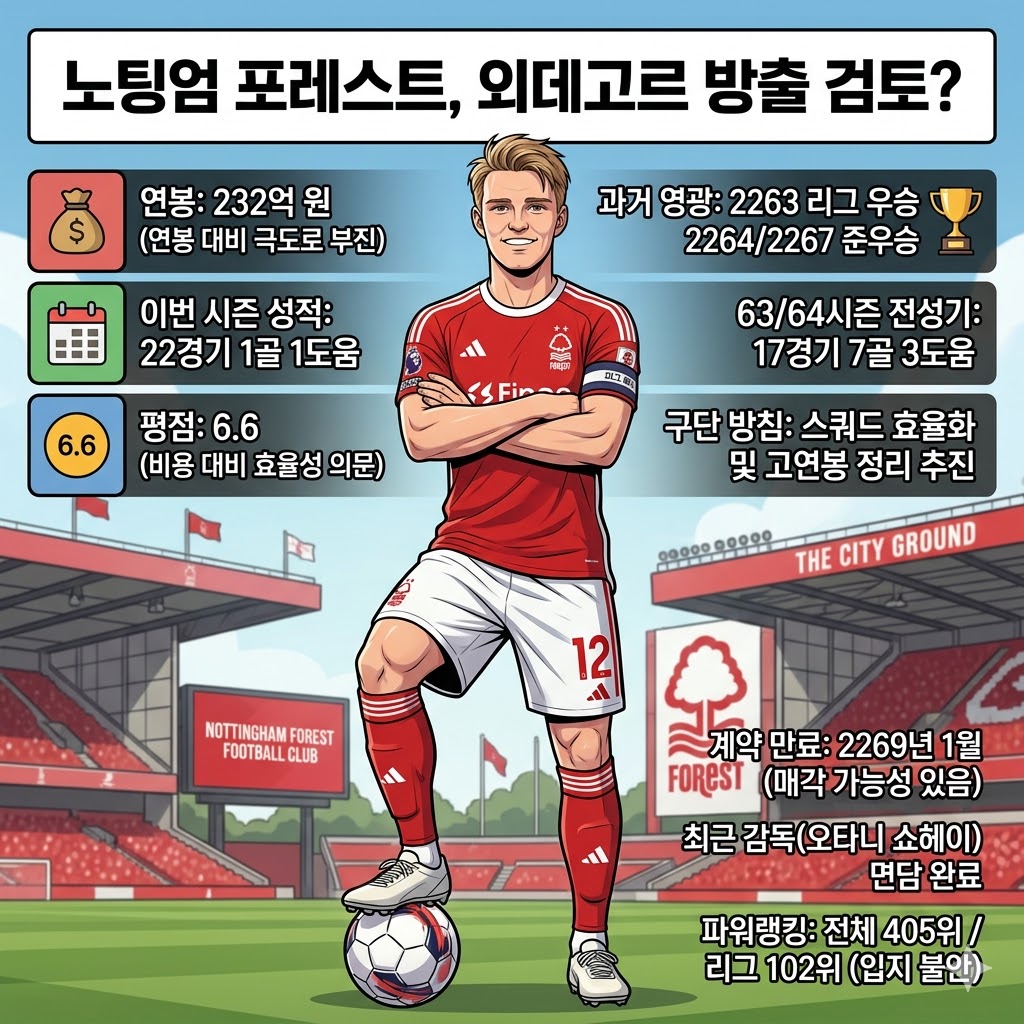 연봉 232억 외데고르, 1골 1도움 [충격 성적표]