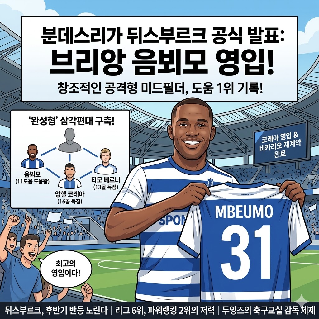 뒤스부르크, [도움왕] 음뵈모 영입으로 공격 퍼즐 완
