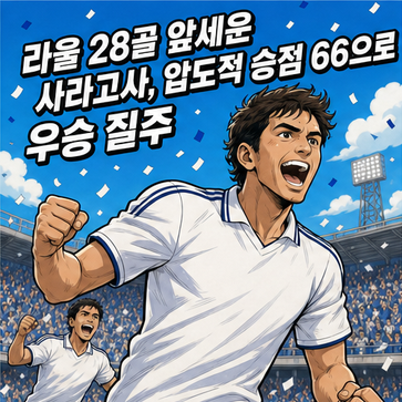 라울 28골 앞세운 사라고사, 압도적 승점 66으로 우승 질주
