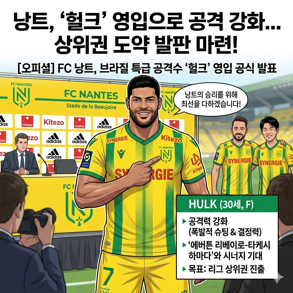 낭트, [괴물] 헐크 영입! 상위권 정조준