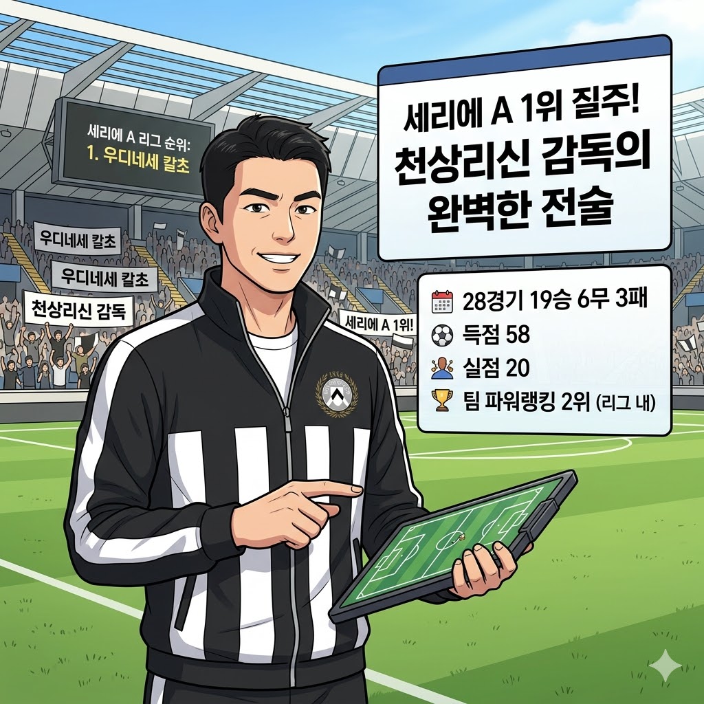 천상리신의 우디네세, 세리에A 정상 군림 비결은?