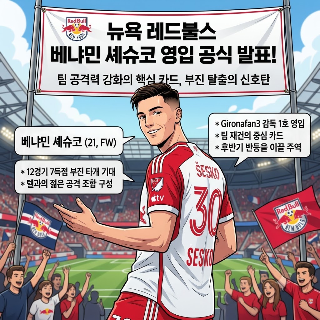 뉴욕 레드불스, 셰슈코 영입으로 침묵의 공격진 깨울