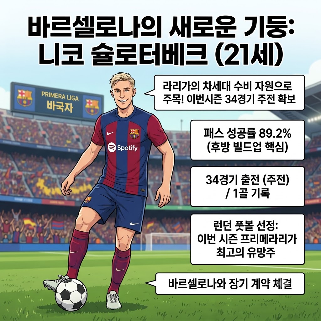바르사 철벽 슐로터베크, 21세에 리그 정복 중