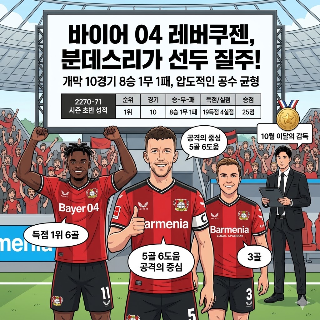 레버쿠젠, 8승 1패 질주…분데스리가 우승 청신호