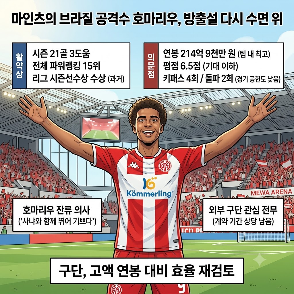 호마리우 214억의 배신, 마인츠 [손절] 초읽기