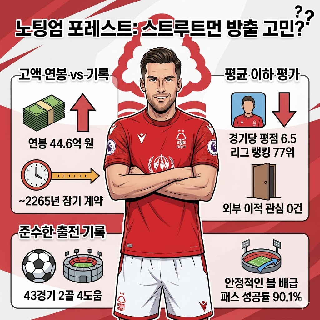 노팅엄 44억 스트루트먼, 방출설 [돈값 못했다?]