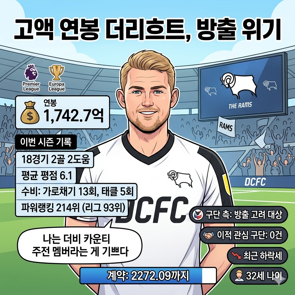 더리흐트, 연봉 1742억의 배신…결국 방출 수순