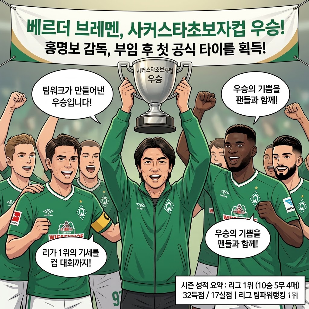 홍명보의 브레멘, 초보자컵 제패! 리그 1위의 저력