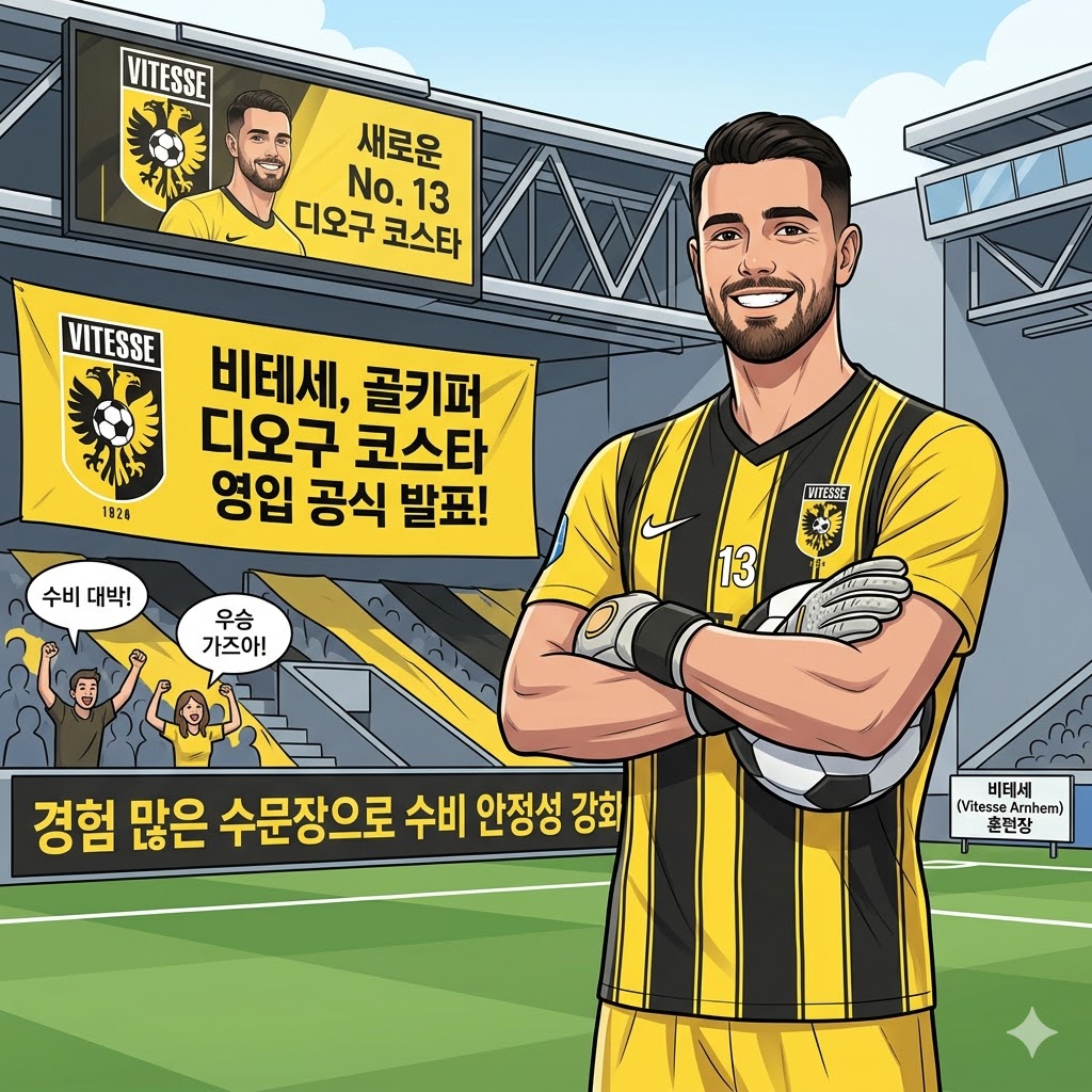 리그 1위 비테세, 디오구 코스타 영입으로 철벽 완성