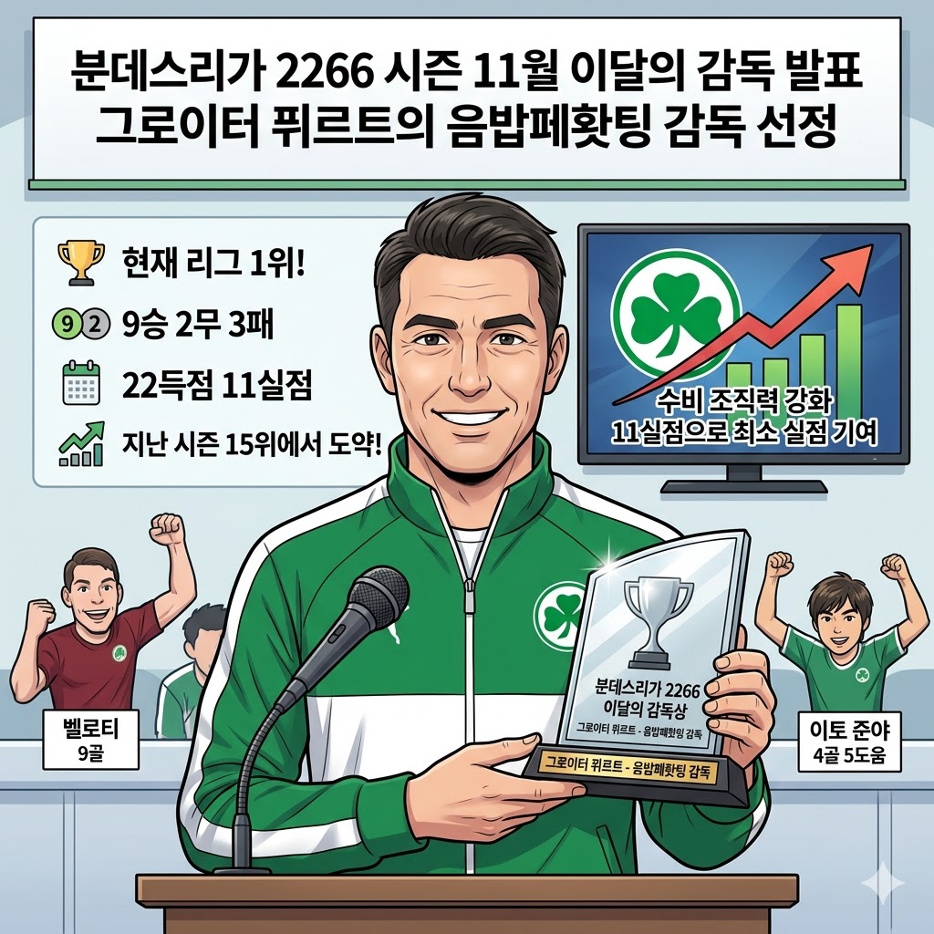 꼴찌팀을 1위로! 음밥페홧팅, 11월의 감독 선정