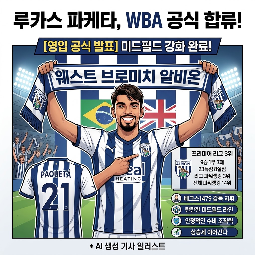 프리미어리그 3위 웨스트브롬, 파케타 영입으로 우승