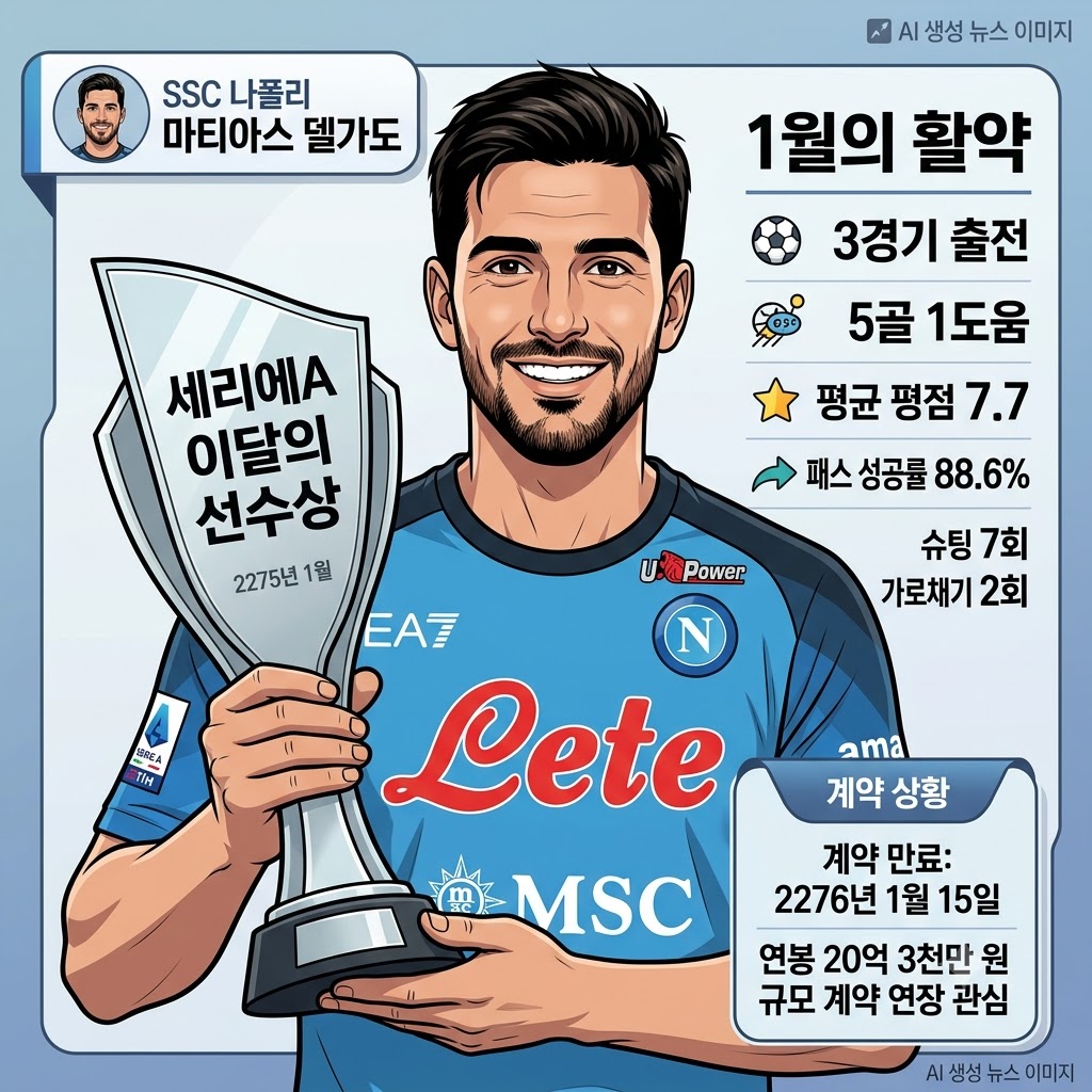 3경기 5골 폭발, 델가도 세리에A 1월 MVP 등극