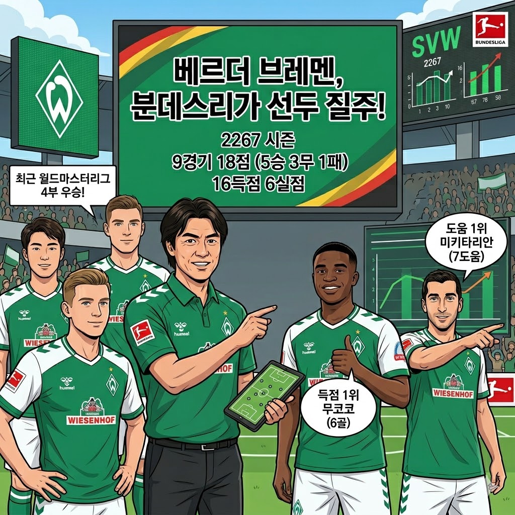 홍명보의 브레멘, 무코코 앞세워 분데스리가 정상 질