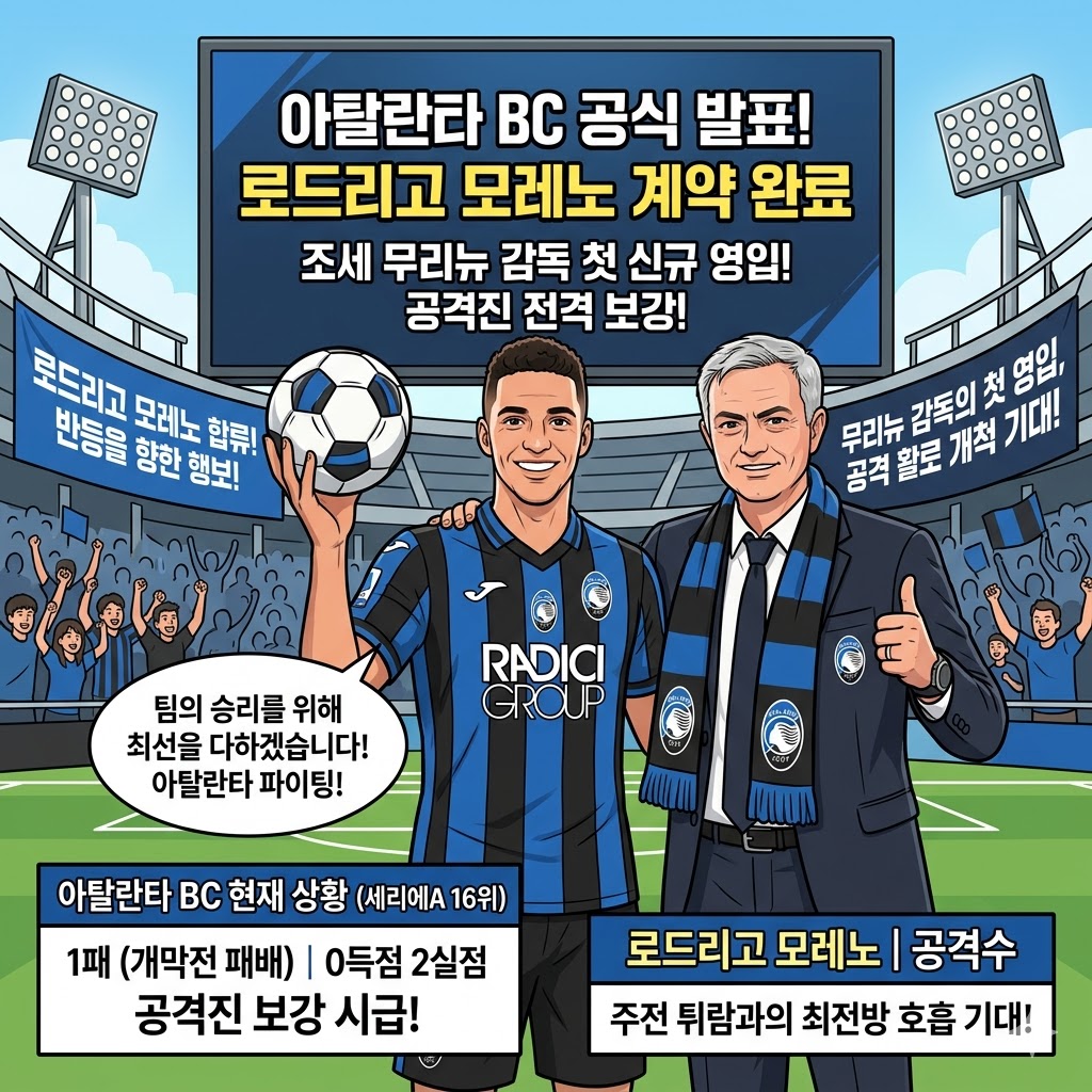 무리뉴의 첫 카드, 로드리고 모레노 아탈란타 합류