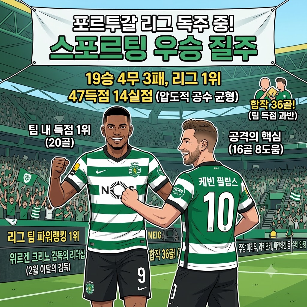 에디우손·필립스 합작 36골, 스포르팅 독주의 비결