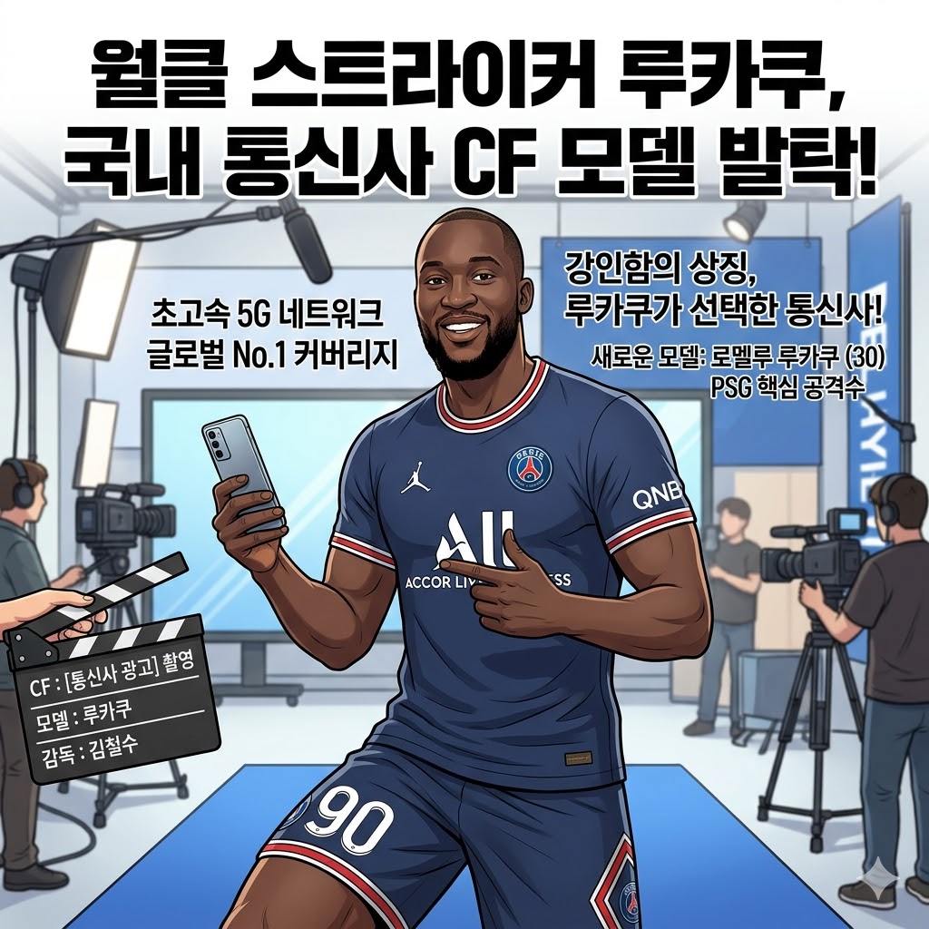 발롱도르 수상자 루카쿠, 한국 통신사 CF 전격 출연