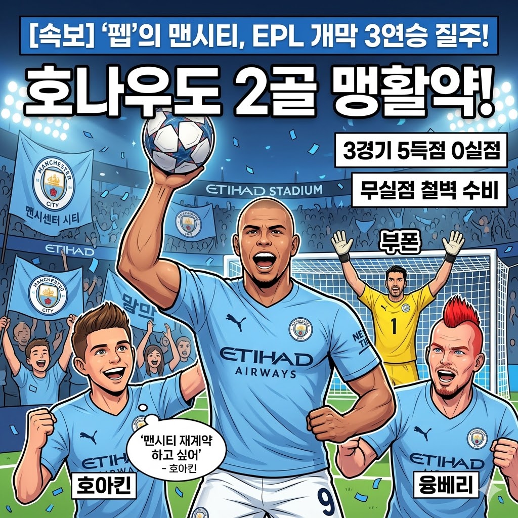 [속보] `펩` 맨시티, EPL 초토화! 호나우도 2골 폭발