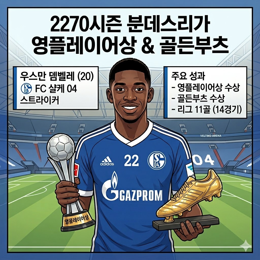 뎀벨레, 영플레이어+골든부츠 [더블] 달성!