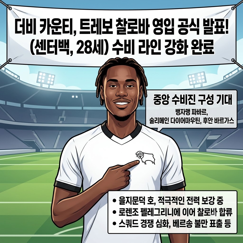 더비 카운티, 찰로바 영입으로 [철벽 수비] 완성 나선